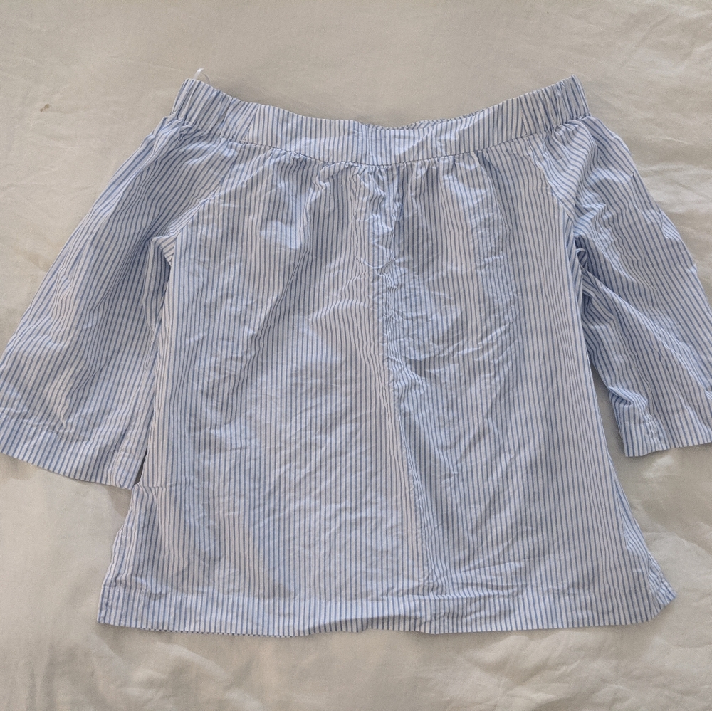 Madewell striped off the shoulder top